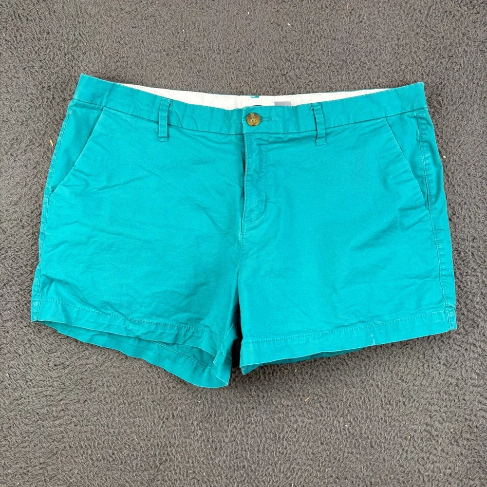 Old‎ Navy Womens Teal Blue Chino Shorts Size 12 Stretch Cotton Everyday Casual